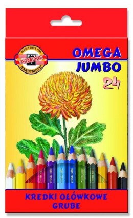 Kredki ołówkowe Koh-I-Noor Jumbo Omega 24 kolory (3374) Koh-I-Noor