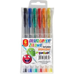Długopis żelowy Fun&Joy brokatowy 6 kolorów mix 1,0mm (FJ-MR6) Fun&Joy