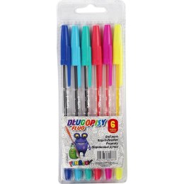 Komplet długopisów Titanum fluo 6 kolorów Fun&Joy