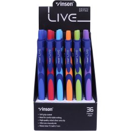 Długopis Vinson Live 0,7mm niebieski wkład mix kolorów F20 Vinson