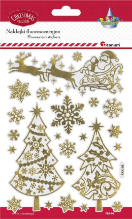 Naklejki świąteczne Craft-Fun Series Boże Narodzenie - świecące w ciemności Sanie Mikołaja, choinki Titanum (FAK-06) Titanum