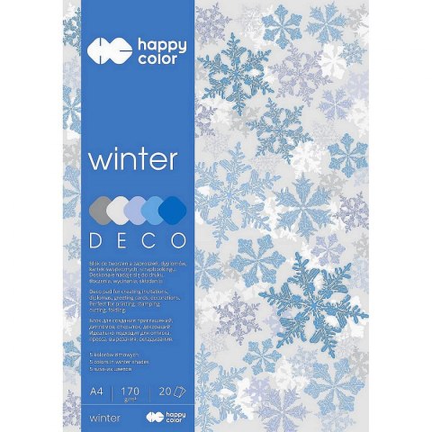 Zeszyt papierów kolorowych Happy Color Deco Winter A4 170g 20k (HA 3817 2030-140) Happy Color