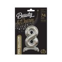 Balon gumowy Godan Beauty&Charm cyfra stojąca srebrna srebrna 750mm 30cal (BC-ASS8) Godan