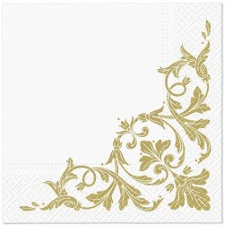 Serwetki Motif GOLD mix nadruk bibuła [mm:] 330x330 Paw (TL124609) Paw