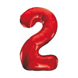 Balon foliowy Godan cyfra 2 czerwona 85cm (BCHCW2) Godan
