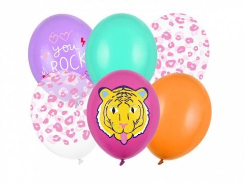 Balon gumowy Partydeco You Rock, mix 6szt. mix 300mm (SB14P-314-000-6) Partydeco