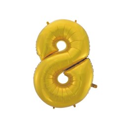 Balon foliowy Godan złoty matowy cyfra 8 45 cali 45cal (hs-c45zm8) Godan