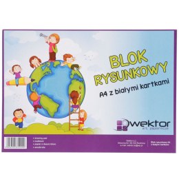 Blok rysunkowy Wektor A4 biały 80g 20k [mm:] 210x297 Wektor