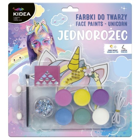 Farba do malowania twarzy Derform kidea Unicorn 6 kolor. (FDTZUKA) Derform