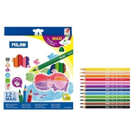 Kredki ołówkowe Milan Maxi 12 kolorów z temperówką (0722612) Milan