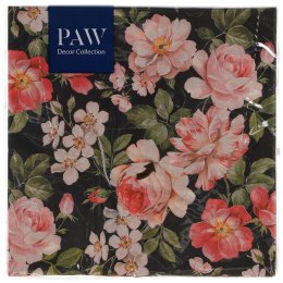 Serwetki Paw Lunch Roses Glory (black) mix bibuła [mm:] 330x330 (SDL127611) Paw