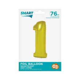 Balon foliowy Godan Smart cyfra 1 złota 76cm (CH-SZLI) Godan