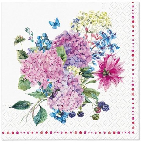 Serwetki Hydrangea Bouquet mix nadruk bibuła [mm:] 330x330 Paw (TL123700) Paw