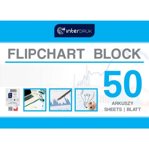 Blok do tablic flipchart 50k. 70g krata [mm:] 1000x640 Interdruk (FLI50#) Interdruk