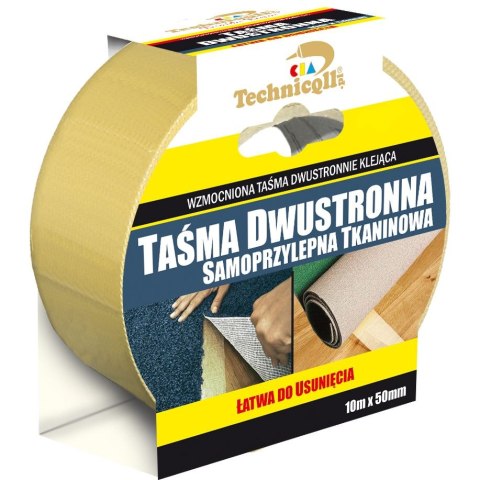 Taśma dwustronna dwustronna Technicqll tkaninowa 50x10 [mm x m] (T-246) Technicqll