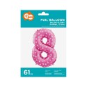 Balon foliowy Godan różowy cyfra 8 26 cali 26cal (hs-c26r8) Godan