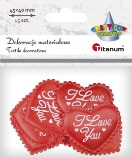 Ozdoba materiałowa Titanum Craft-Fun Series serca z napisem (MTCR-BY089) Titanum
