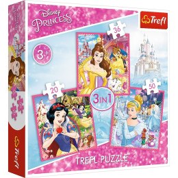 Puzzle Trefl zaczarowany świat księżniczek 4 w1 3w1 el. (34833) Trefl