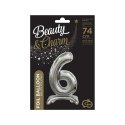 Balon gumowy Godan Beauty&Charm cyfra stojąca srebrna srebrny 30cal (BC-ASS6) Godan