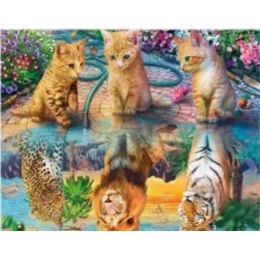 Zestaw kreatywny Norimpex Diamentowa mozaika kotki i ich tygrysie marzenia 40x30cm (NO-1004873) Norimpex