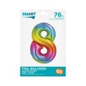 Balon foliowy Godan Smart cyfra 8 tęcza 76cm (CH-STC8) Godan