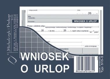 Druk offsetowy Michalczyk i Prokop Wniosek o urlop A6 40k. (515-5) Michalczyk i Prokop