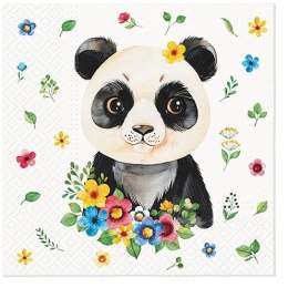 Serwetki Lunch Floral Panda mix nadruk bibuła [mm:] 330x330 Paw (SDL136900) Paw
