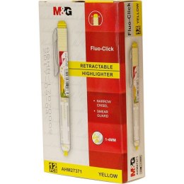 Zakreślacz M&G Fluo-Click automatyczny, żółty 1,0-4,0mm (AHM27371) M&G