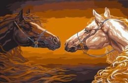 Zestaw kreatywny Norimpex malowanie po numerach - konie z grzywą (NO-1006809) Norimpex