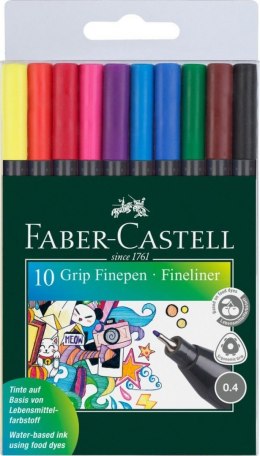 Cienkopisy Faber-Castell Grip Finepen 0,4 10 kolorów (FC151610) Faber Castell