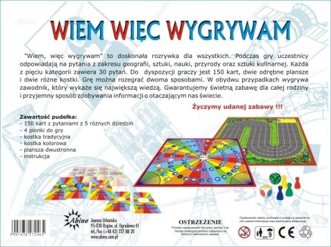 Gra edukacyjna Abino Wiem, więc wygrywam Abino