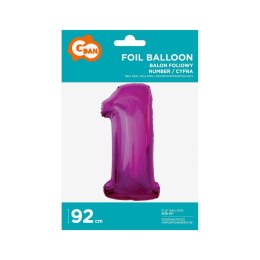 Balon foliowy Godan cyfra 7 srebrny 35 cm 45cal (FG-C35S7) Godan