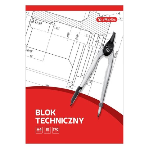 Blok techniczny Herlitz A4 biały 10k (9583626) Herlitz