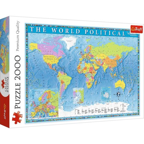 Puzzle Trefl Polityczna mapa świata 2000 el. (27099) Trefl