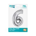 Balon foliowy Godan Smart cyfra 6 srebrna 76cm (CH-SSR6) Godan