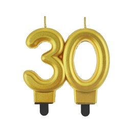Świeczka urodzinowa cyferka 30 w kolorze złotym Godan (PF-SCZ30) Godan