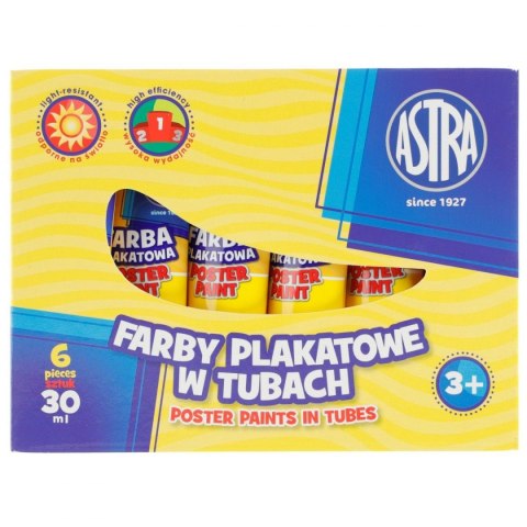 Farby plakatowe Astra kolor: żółty 30ml 1 kolor. Astra