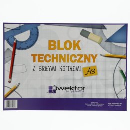 Blok techniczny Wektor A3 biały 160g 10k Wektor