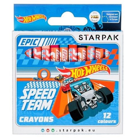 Kredki świecowe Starpak Hot Wheels 12 kol. (337290) Starpak