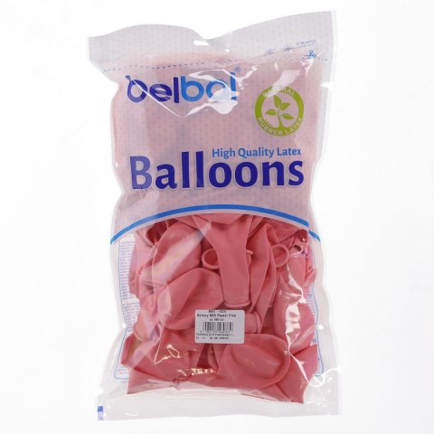 Balon gumowy Partydeco pastelowy 100 szt różowy jasny 12cal (12P-004) Partydeco