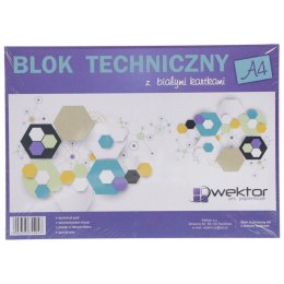Blok techniczny Wektor A4 biały 160g 10k [mm:] 210x297 Wektor