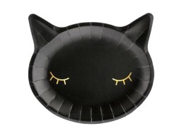 Talerz jednorazowy Partydeco Halloween kotek czarny 1op/6szt. śr. 220mm 6 szt (TPP60) Partydeco