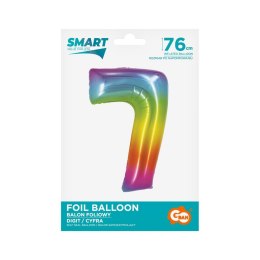 Balon foliowy Godan Smart cyfra 7 tęcza 76cm (CH-STC7) Godan