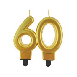 Świeczka urodzinowa cyferka 60 w kolorze złotym Godan (PF-SCZ60) Godan