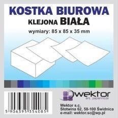 Kostka papierowa Wektor biały [mm:] 85x85x 35 Wektor