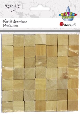 Ozdoba drewniana Titanum Craft-Fun Series Kostki drewniane 15x15mm 49szt. Titanum