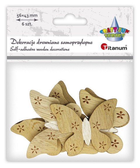 Ozdoba drewniana Titanum Craft-Fun Series motyle samoprzylepne (7509) Titanum