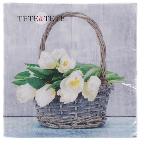 Serwetki Paw Tulips in the Basket różnokolorowy papier [mm:] 330x330 (TL700800) Paw