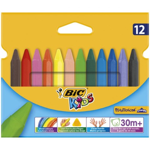 Kredki świecowe Bic Kids Plastidecor 12 kol 12 kol. (829773) Bic Kids