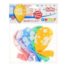 Balon gumowy Godan Premium Hel z nadrukiem 2, 13 cali/5 sztuk mix 330mm 13cal (GS120/2) Godan